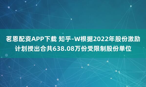 茗恩配资APP下载 知乎-W根据2022年股份激励计划授出合共638.08万份受限制股份单位