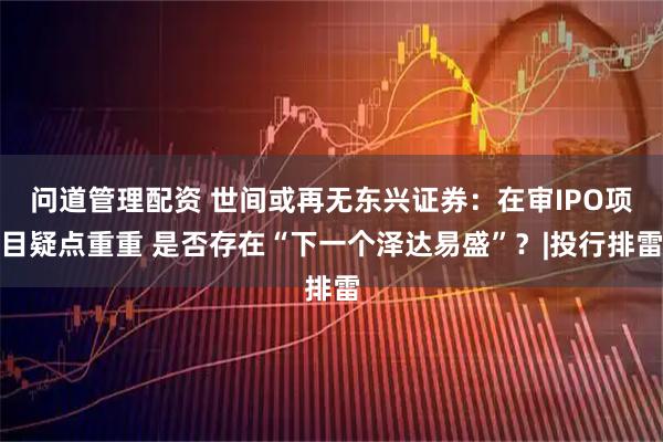 问道管理配资 世间或再无东兴证券：在审IPO项目疑点重重 是否存在“下一个泽达易盛”？|投行排雷